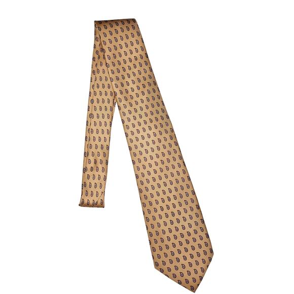 Jos. A. Bank 100% Imported Silk Men's Neck Tie Peach Paisley NWT - Picture 1 of 4